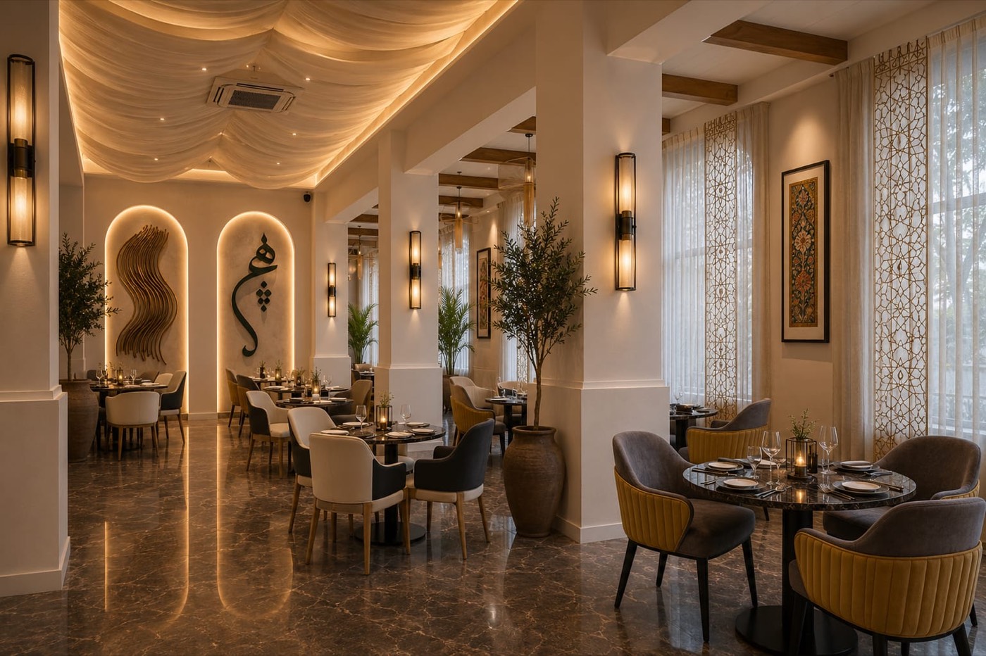 The dining room at Shirazi